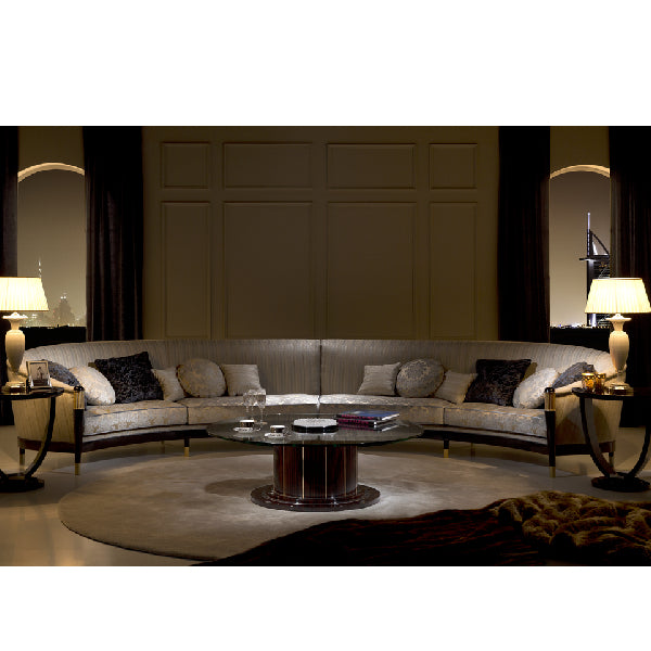 Sophisticated Curved Sofa in Elegant Living Space