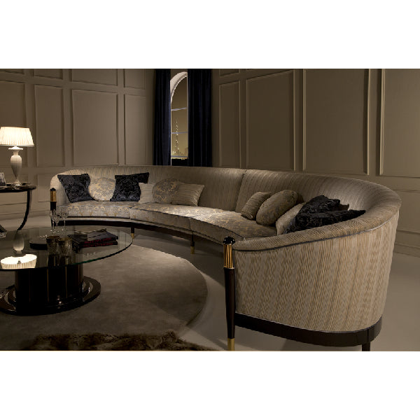Sophisticated Curved Sofa in Elegant Living Space