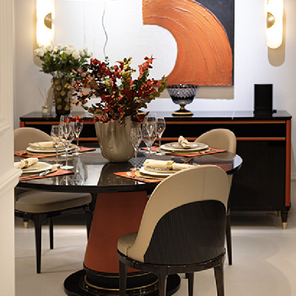 Sophisticated Media Console with Unique Accents
