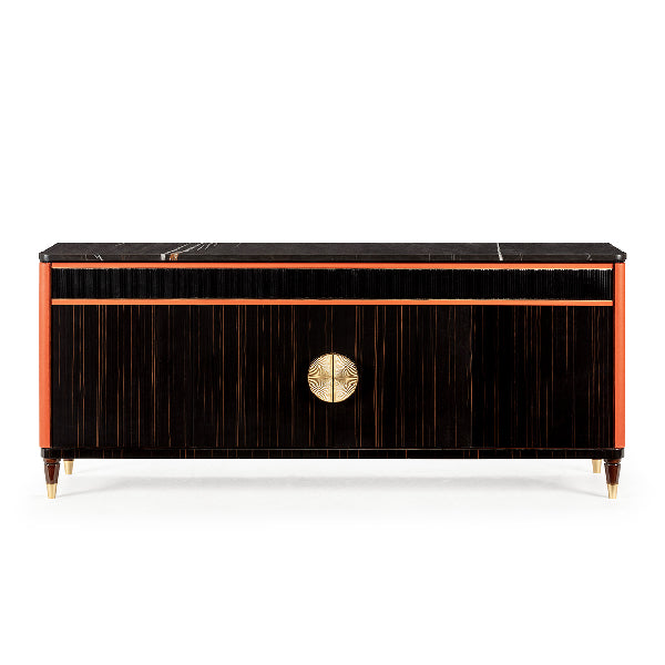 Sophisticated Media Console with Unique Accents