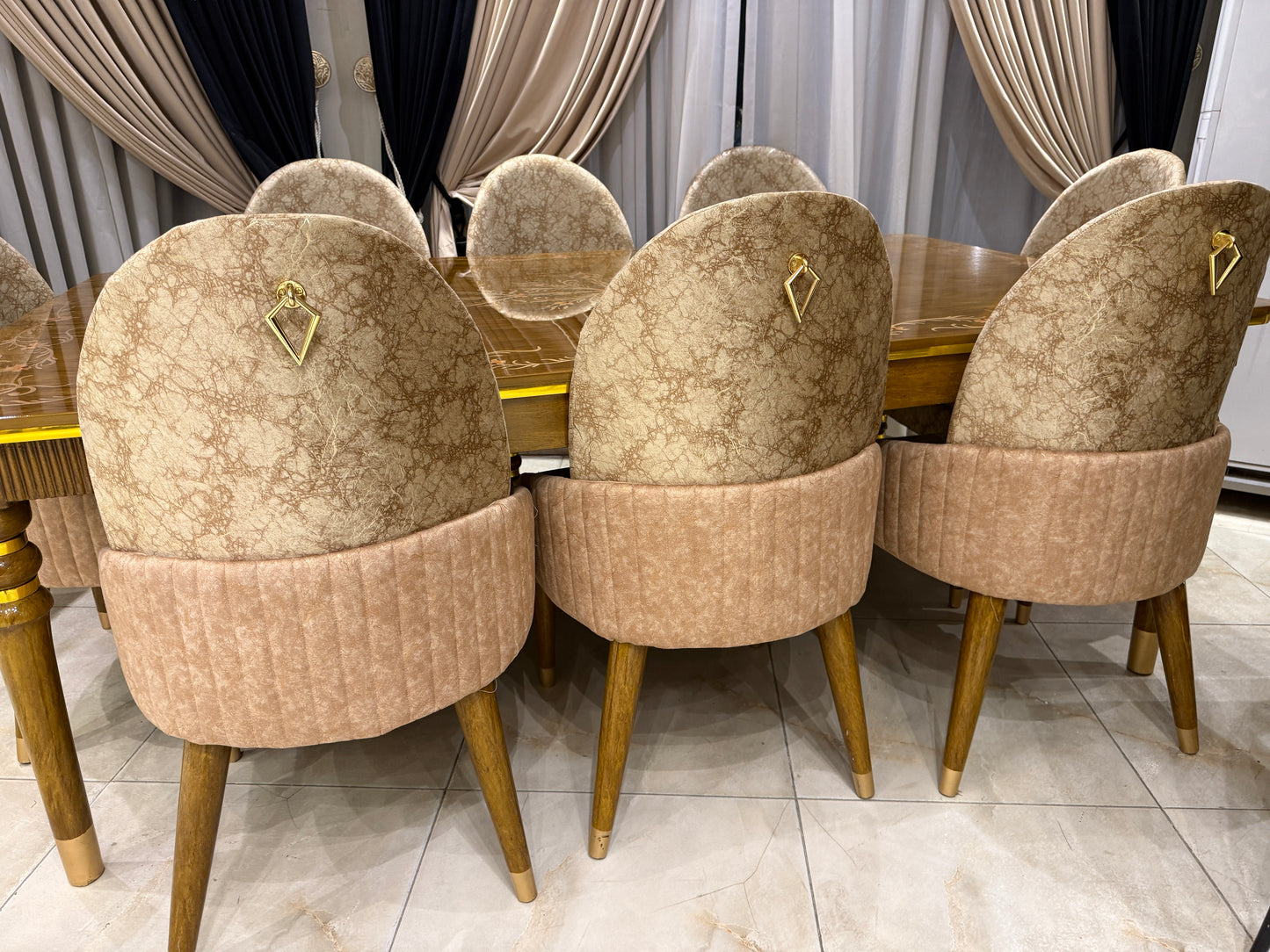 Luxury Athen Dining Set with 8 Chairs