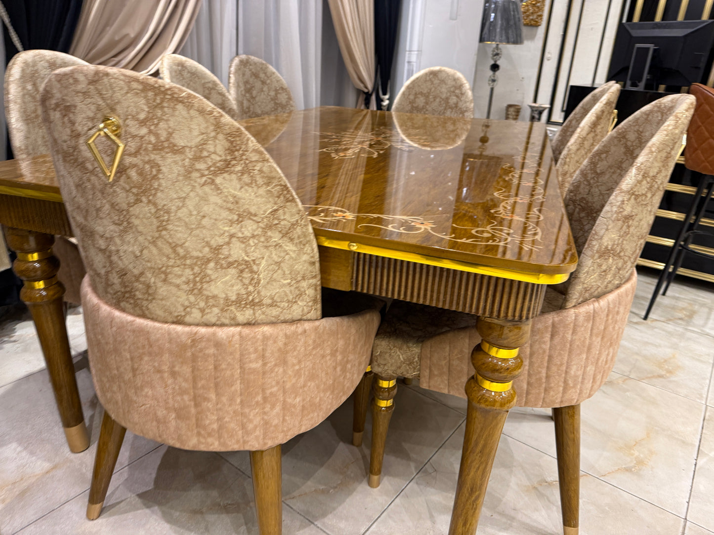 Luxury Athen Dining Set with 8 Chairs