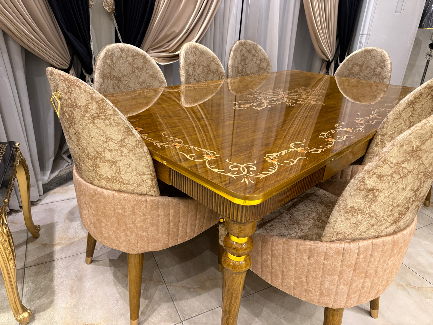 Luxury Athen Dining Set with 8 Chairs