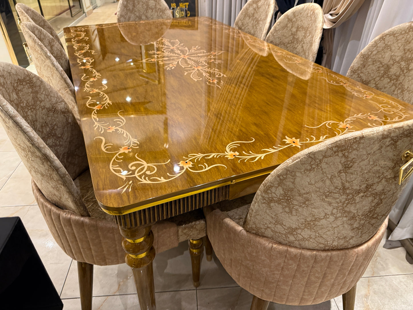 Luxury Athen Dining Set with 8 Chairs