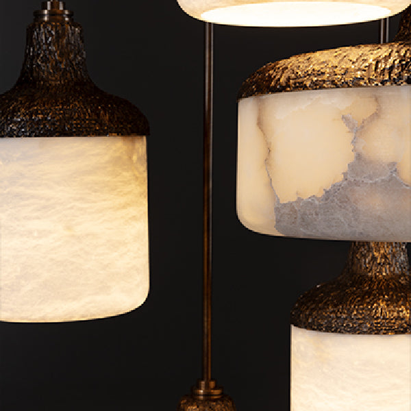 Charming Multi-Pendant Alabaster Light Fixture