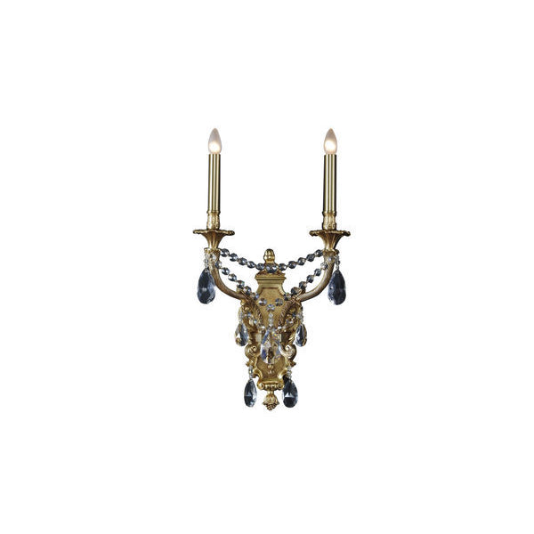 Elegant Two-Arm Wall Sconce with Crystal Accents