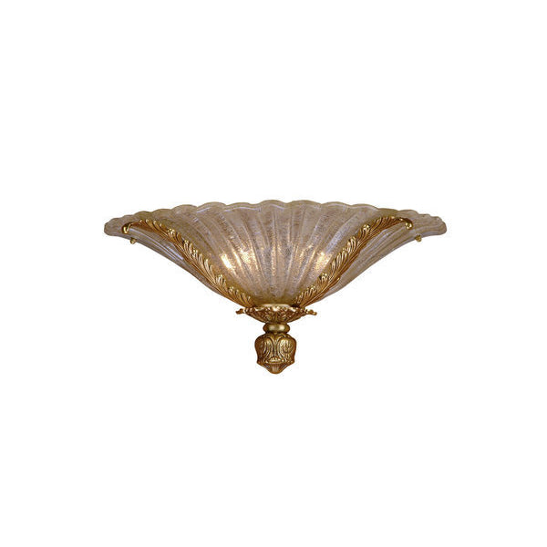 Elegant Shell-Shaped Wall Sconce with Golden Accents