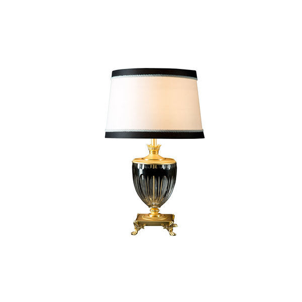 Chic Glass Table Lamp with Decorative Base and Shade