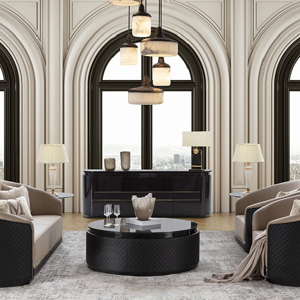 Charming Multi-Pendant Alabaster Light Fixture
