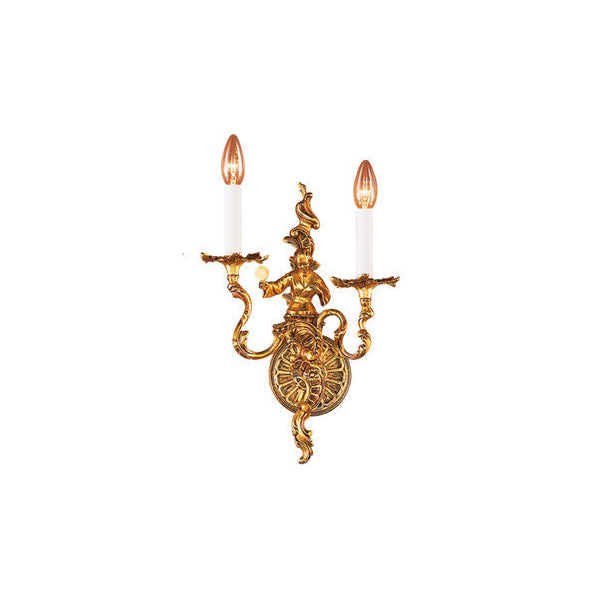 Elegant Two-Arm Wall Sconce with Artistic Figure