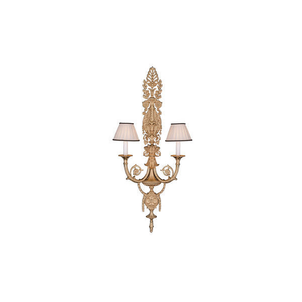 Sophisticated Two-Arm Wall Sconce with Decorative Detailing