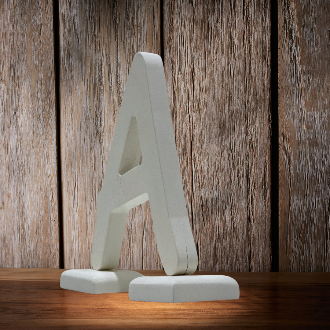 Chic Wooden Letters - Personalized Home & Office-Decorative Wooden- Alphabet Letters A  in White  - Perfect for Home decoration – High-quality home furnishing