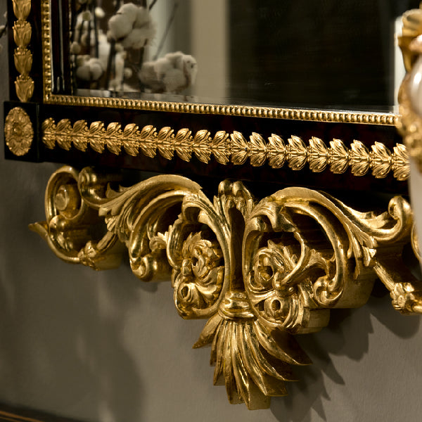 Timeless Rectangular Mirror with Ornate Gold Frame