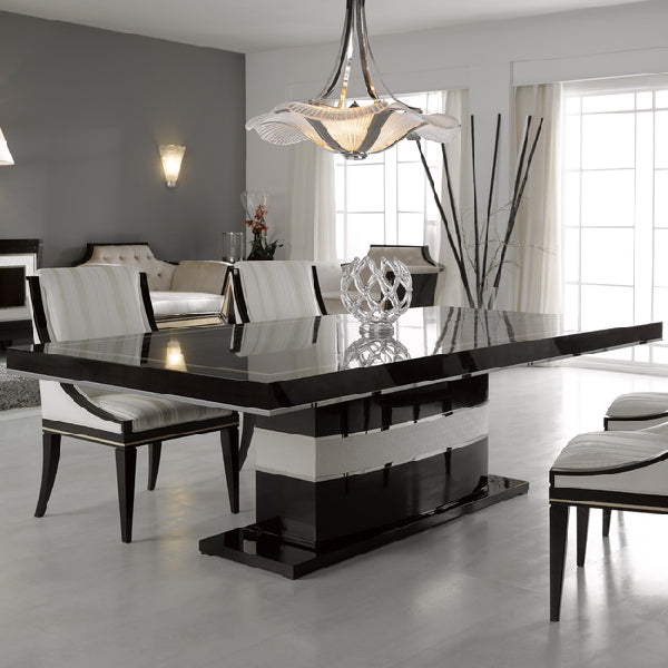 Modern Rectangular Dining Table with Sleek Finishes and Striking Design