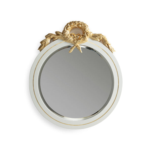 Stylish Round Mirror with Elegant Gold Detailing