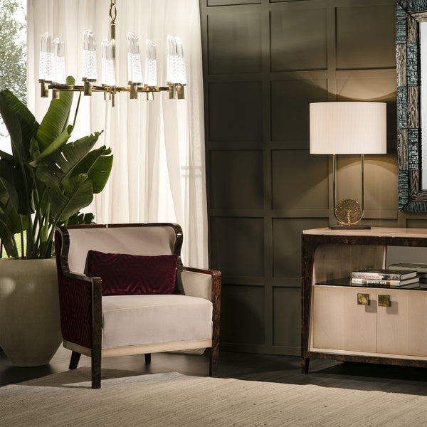 Chic Accent Armchair with Rich Textures and Elegant Design