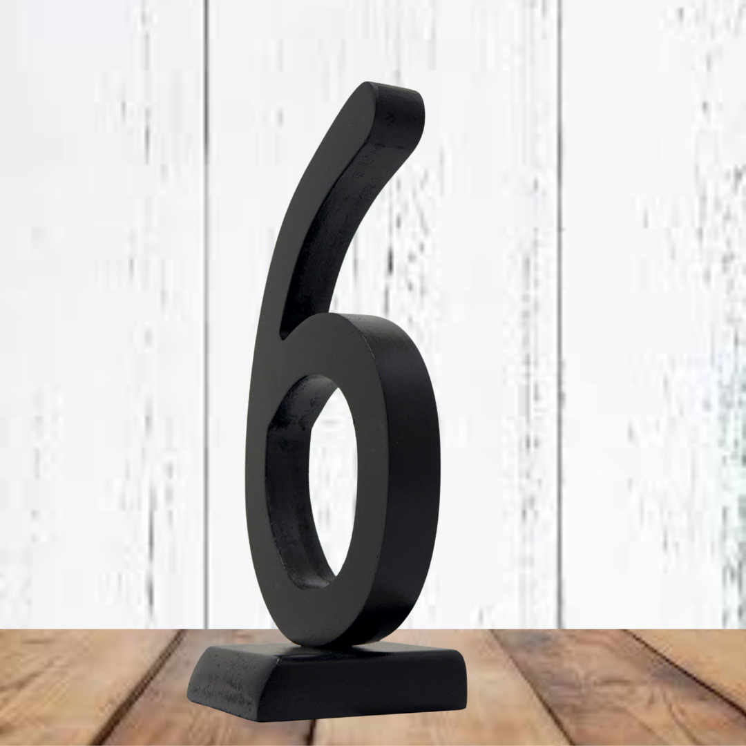 Decorative Wooden Numbers 1 to 10 - Letters in Black