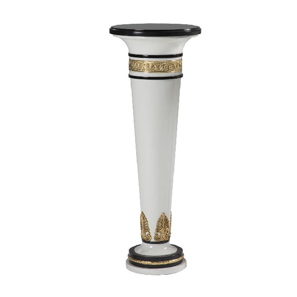 Chic White and Gold Decorative Pedestal