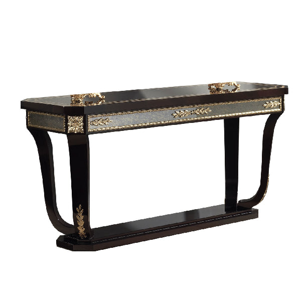 Elegant Console Table with Exquisite Gold Leaf Accents