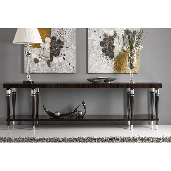 Chic Contemporary Console Table with Elegant Lines and Dual Shelves