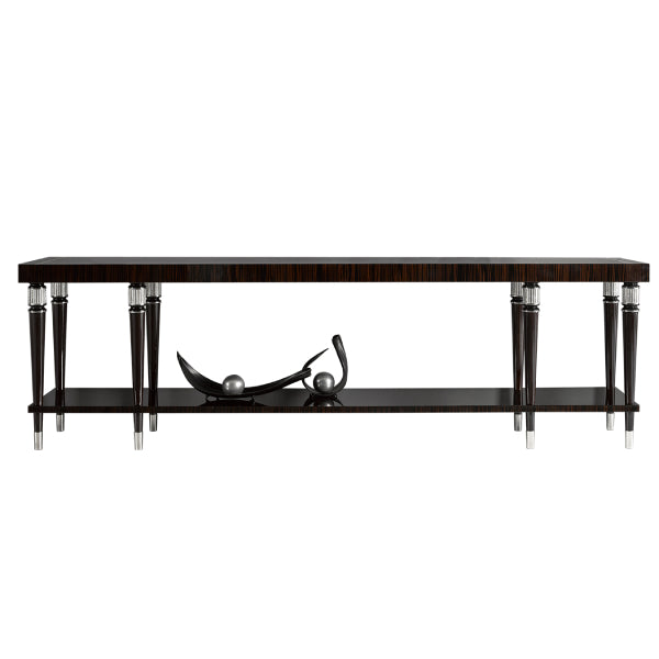 Chic Contemporary Console Table with Elegant Lines and Dual Shelves