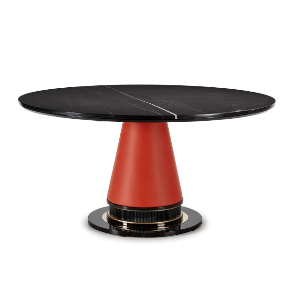 Bold Round Dining Table with Striking Design Elements