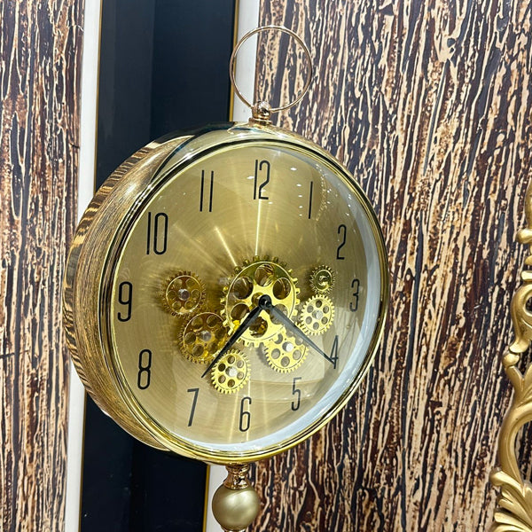 Vintage-Style Floor Clock with Gold Accents