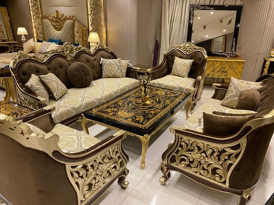 Sultan Sofa Set with Centre Table Set – High-quality home furnishing