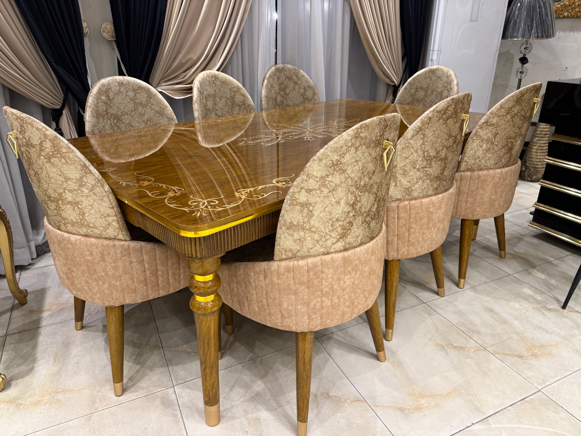 Luxury Athen Dining Set with 8 Chairs – High-quality home furnishing