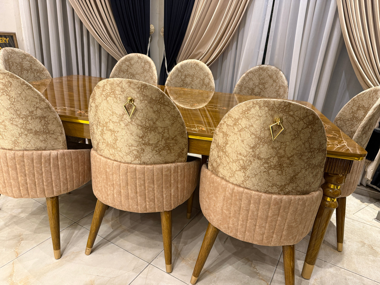 Luxury Athen Dining Set with 8 Chairs