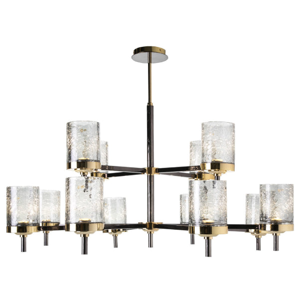 Elegant Bubble Glass and Gold Chandelier