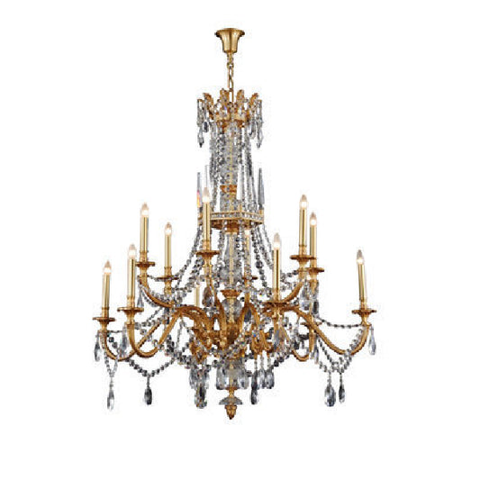 Stunning Crystal Chandelier with Gold Accents