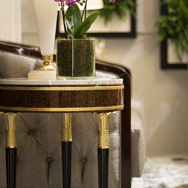 Elegant Round Side Table with Rich Materials and Exquisite Craftsmanship