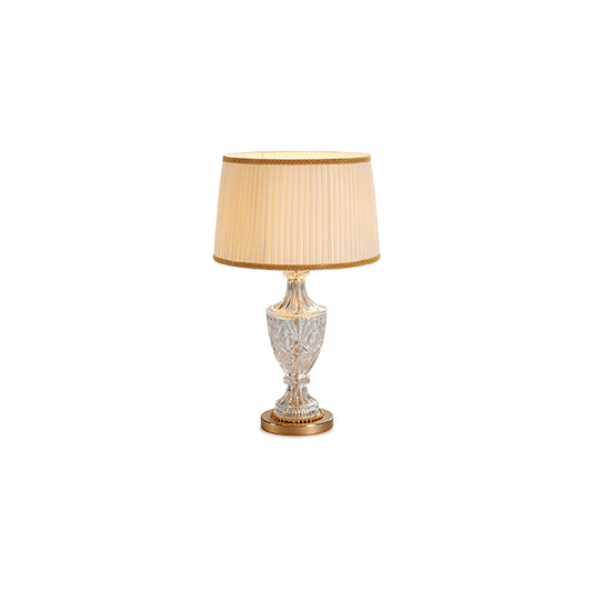 Stylish Crystal Table Lamp with Pleated Shade