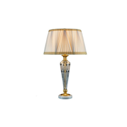 Stylish Crystal Table Lamp with Pleated Shade