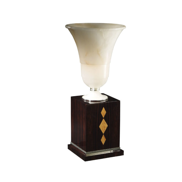 Elegant Table Lamp with Alabaster Shade and Decorative Base