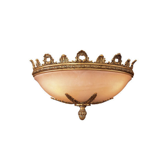 Regal Flush Mount Ceiling Fixture with Ornate Detailing