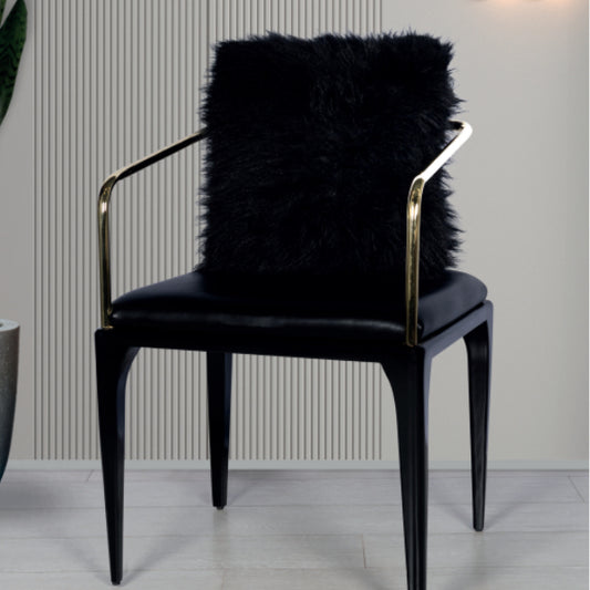 Bold Black Opulence: The Luxurious Faux Fur Accent Chair