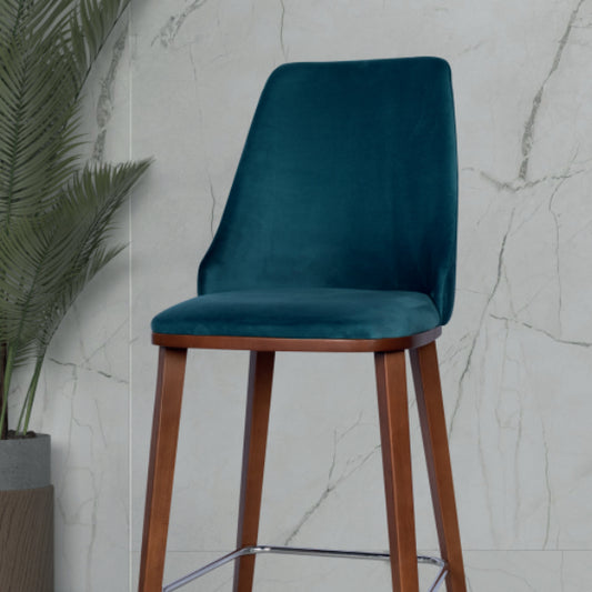 Teal Serenity: The Contemporary Upholstered Bar Stool