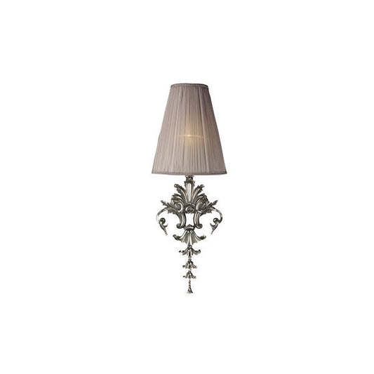 Sophisticated Wall Sconce with Pleated Shade and Ornate Design