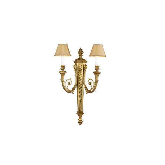 Sophisticated Two-Arm Wall Sconce with Fabric Shades