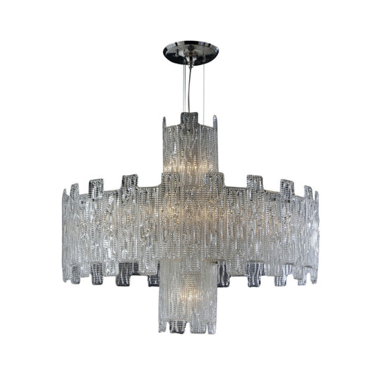 Stunning Crystal and Chrome Chandelier