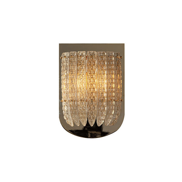 Chic Textured Glass and Chrome Wall Sconce