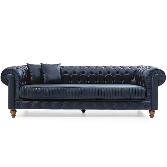 Classic Luxury: The Navy Blue Tufted Sofa