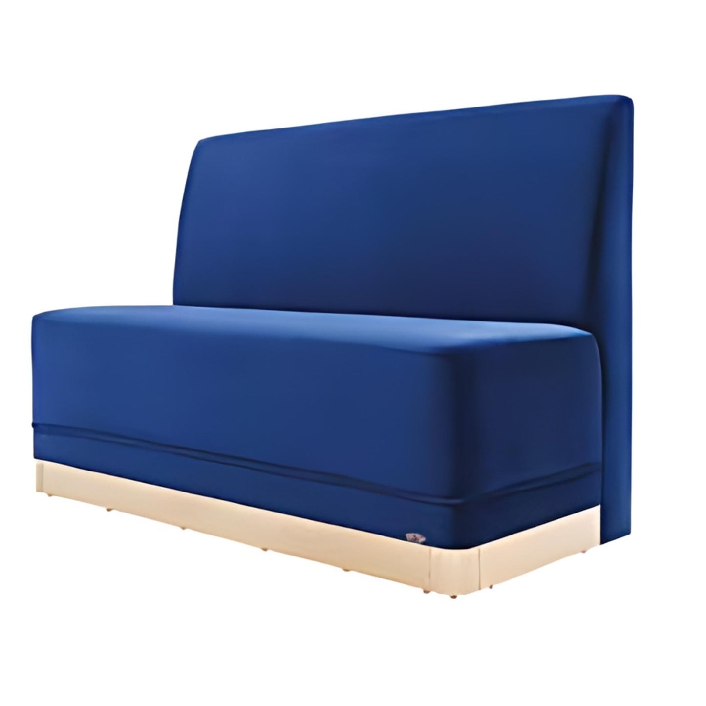 Bold Sophistication: The Royal Blue Upholstered Sofa with Sleek Base