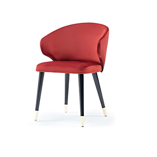 Vibrant Red Upholstered Armchair with Black Legs: A Bold Blend of Comfort and Style