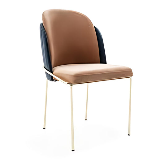 Chic Two-Tone Upholstered Chair with Gold Legs: A Stylish Blend of Comfort and Elegance