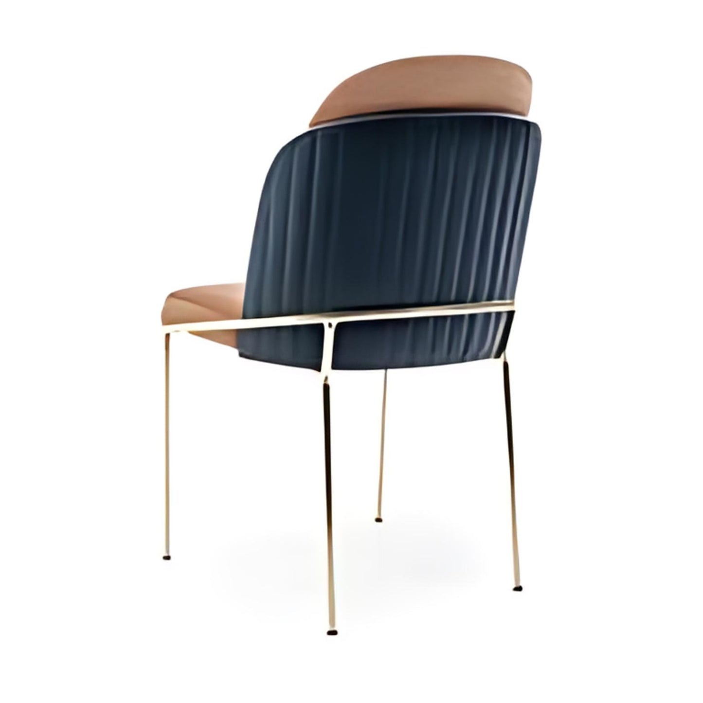 Chic Two-Tone Upholstered Chair with Gold Legs: A Stylish Blend of Comfort and Elegance