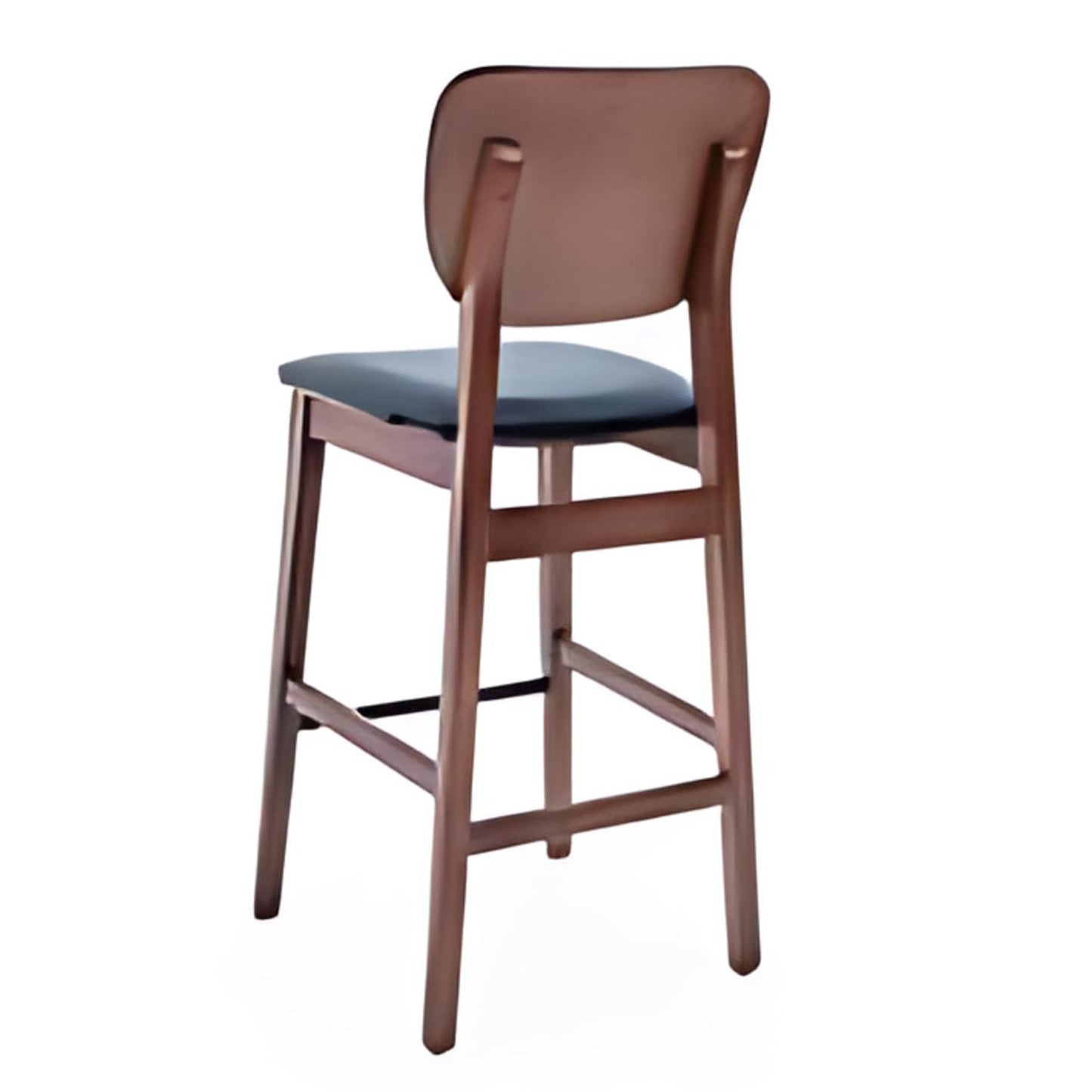 Classic Comfort: The Black Leather Bar Stool with Wooden Frame