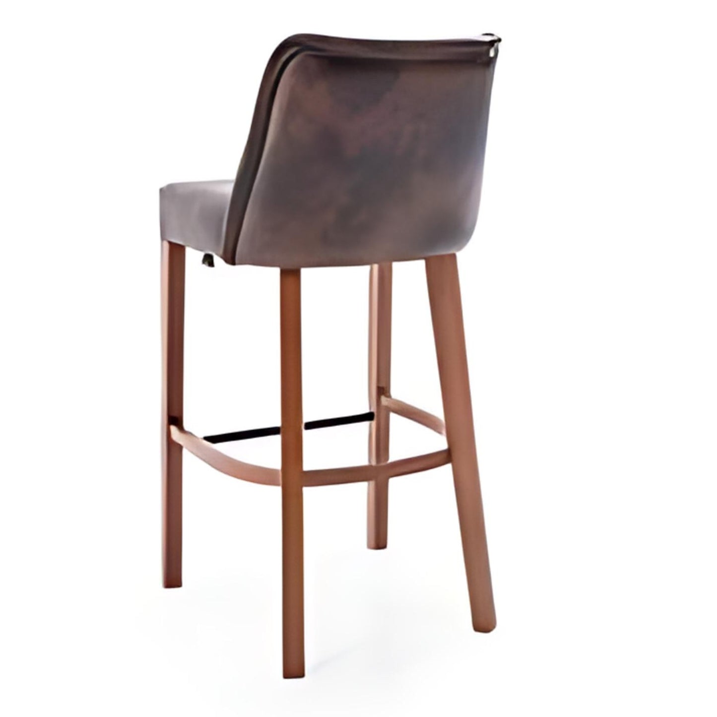 Classic Charm: The Brown Tufted Bar Stool with Wooden Legs